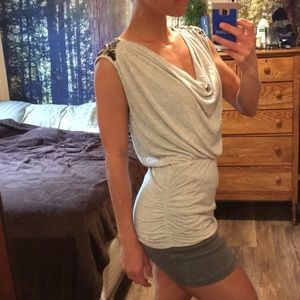 Moda International Gray Draped Blouse